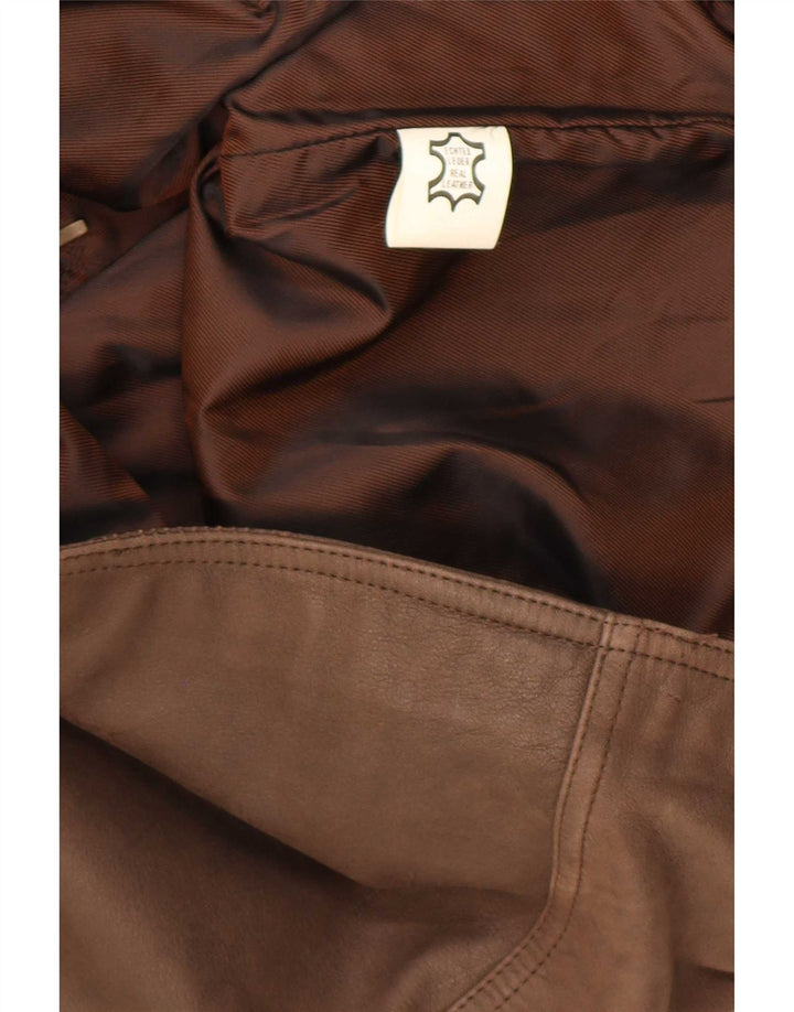 Vintage Herren Lederweste IT 64 5XL Braun
