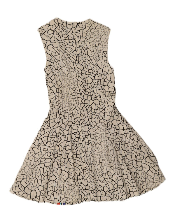 Iceberg Damen-Kleid mit abstraktem Muster, ärmellos, A-Linie, Größe 42, mittelweiß