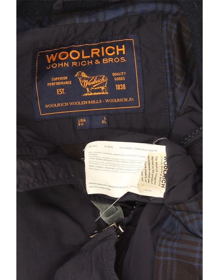 Woolrich Herren Bomberjacke UK 40 Large Marineblau Polyamid