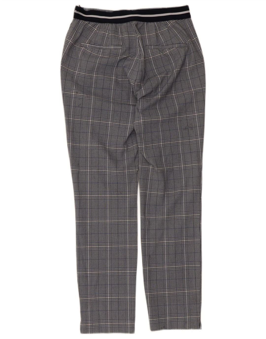 Slim-Anzughose für Damen von Zara, mittelgroß, W30, L27, grau kariertes Polyester