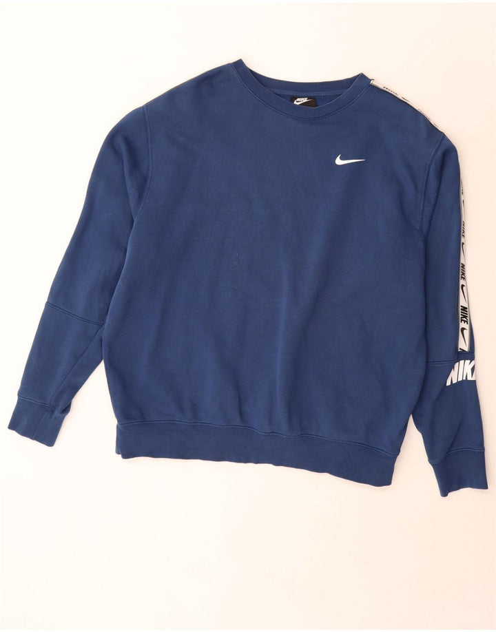NIKE Herren-Sweatshirt mit grafischer Standard-Passform, groß, aus blauer Baumwolle