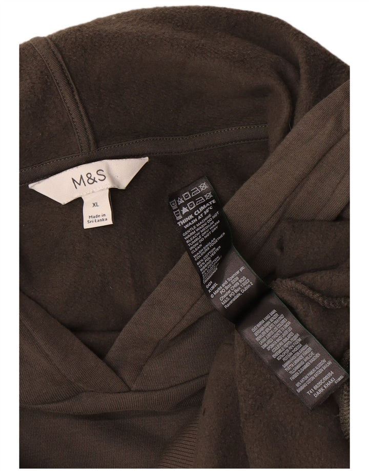 Marks & Spencer Herren Kapuzenpullover XL Khaki Baumwolle