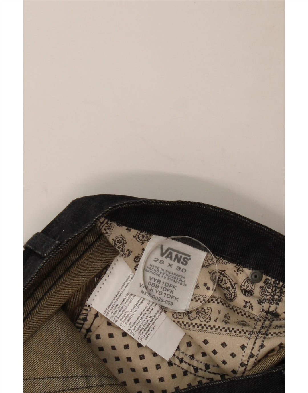 Vans Herren Straight Jeans W28 L25 Marineblaue Baumwolle