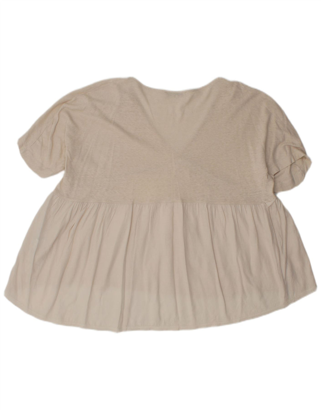 Zara Damen-Bluse mit lockerer Passform, UK-Gr. 14, mittelbeige Baumwolle