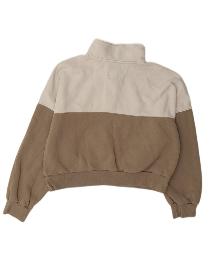 Abercrombie & Fitch Damen Crop Sweatshirt Pullover UK 14 Mittelgrau