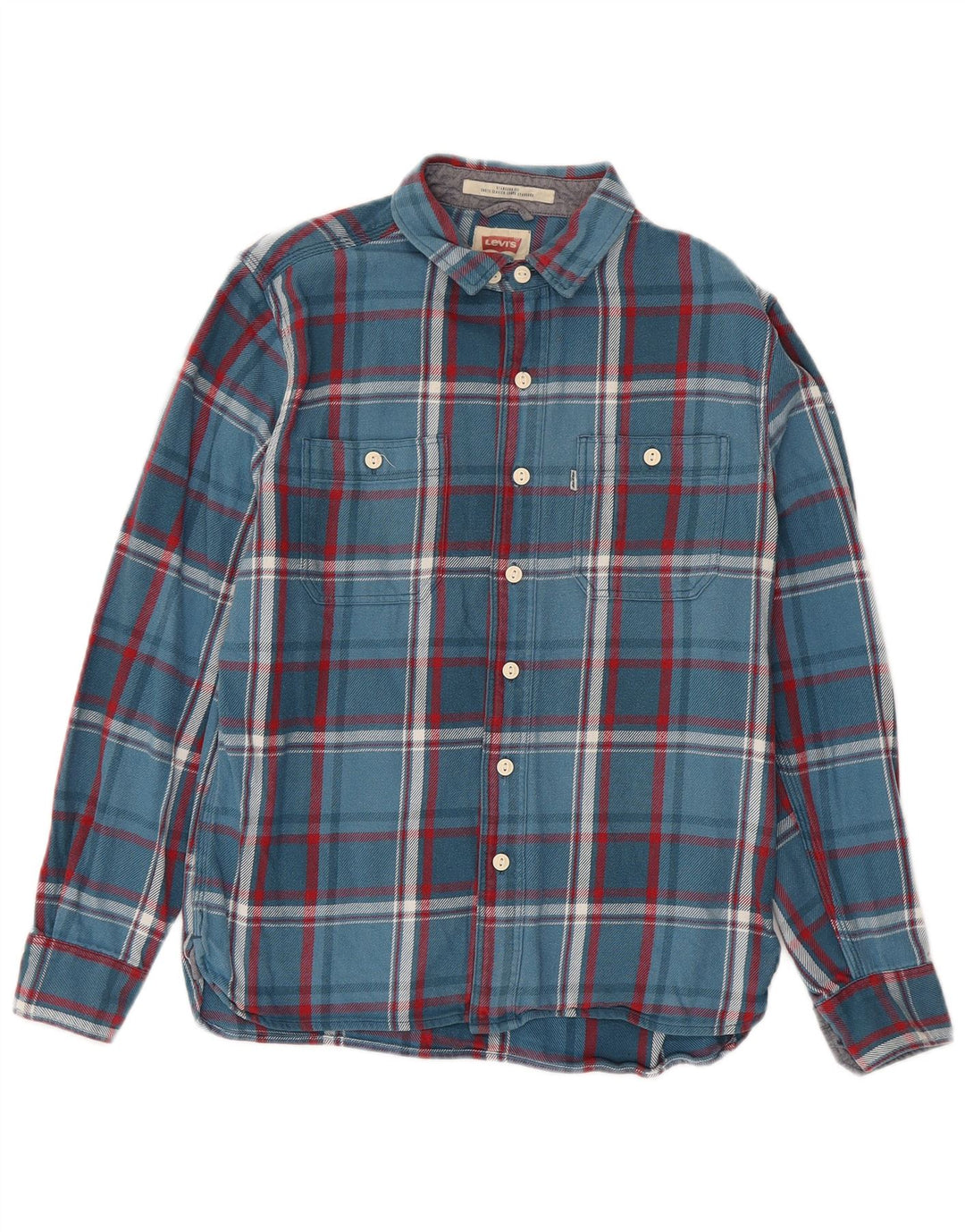 Levi's Herren-Flanellhemd mit Standard-Passform, klein, blau kariert