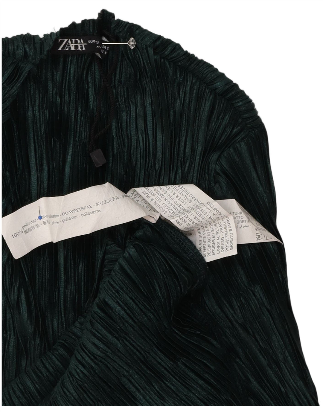 Zara Damen Langarm-Maxikleid UK 10 Small Grün Polyester