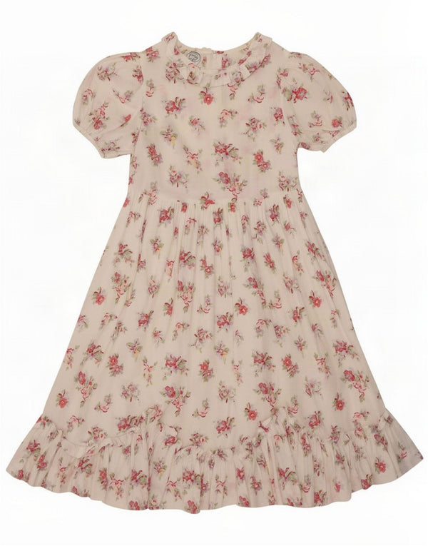 Laura Ashley Stufenkleid für Mädchen, 9–10 Jahre, weiße Blumen-Baumwolle