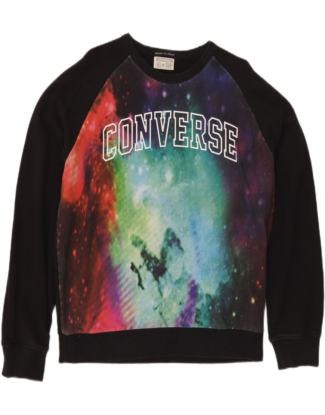 CONVERSE Herren Grafik-Sweatshirt-Pullover XL, schwarze Batik-Baumwolle