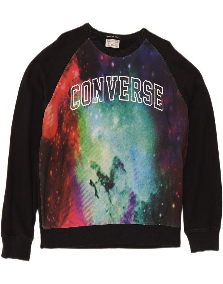 CONVERSE Herren Grafik-Sweatshirt-Pullover XL, schwarze Batik-Baumwolle