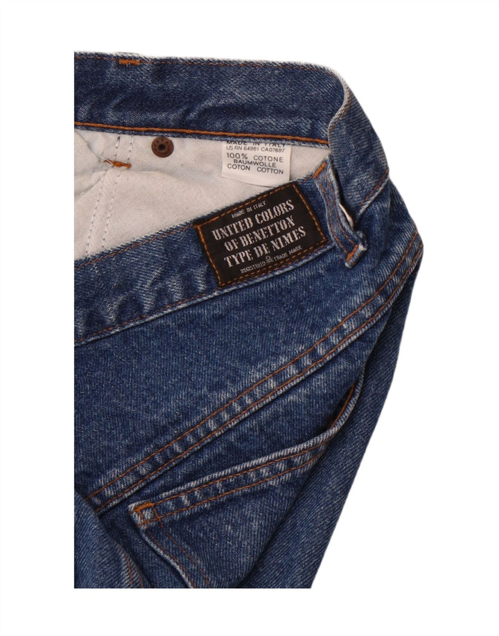 BENETTON Herren Straight Jeans W28 L27 Blaue Baumwolle