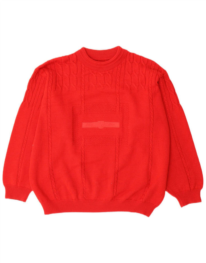 Vintage Herren Rundhalspullover Pullover XL Rote Wolle