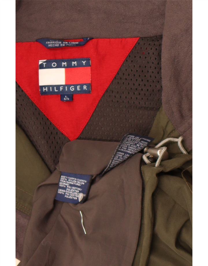 Tommy Hilfiger Herren Utility-Jacke UK 40 Large Khaki Colourblock Polyester