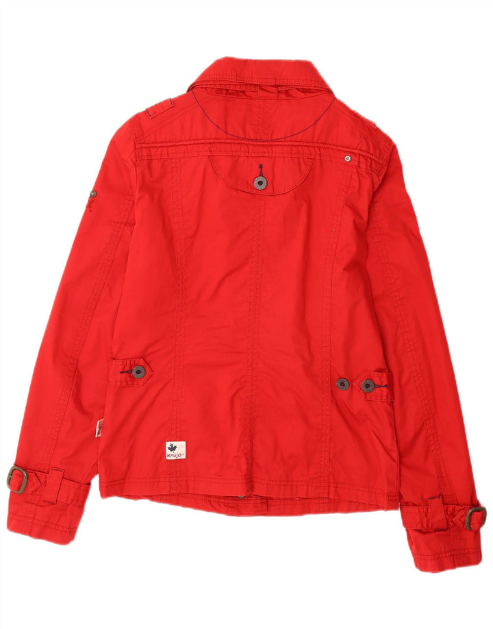 KHUJO Womens Utility Jacket UK 12 Medium Red Cotton