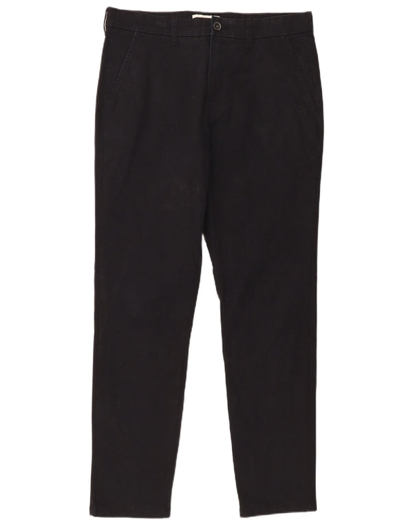Marks & Spencer Herren Slim Fit Chinohose W32 L31 Schwarze Baumwolle