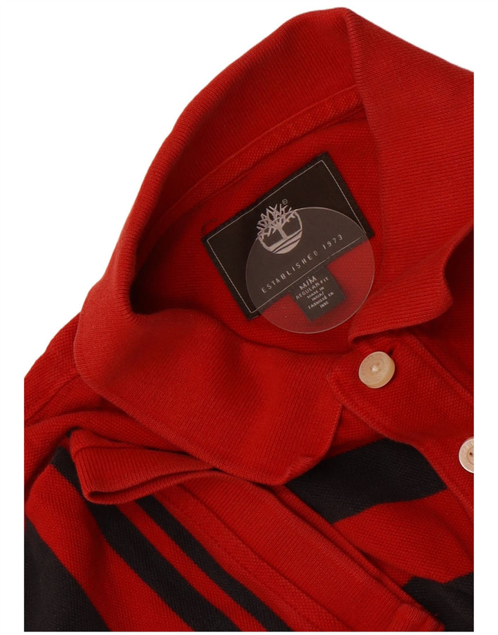 Timberland Herren-Poloshirt mit normaler Passform, mittelrot gestreift