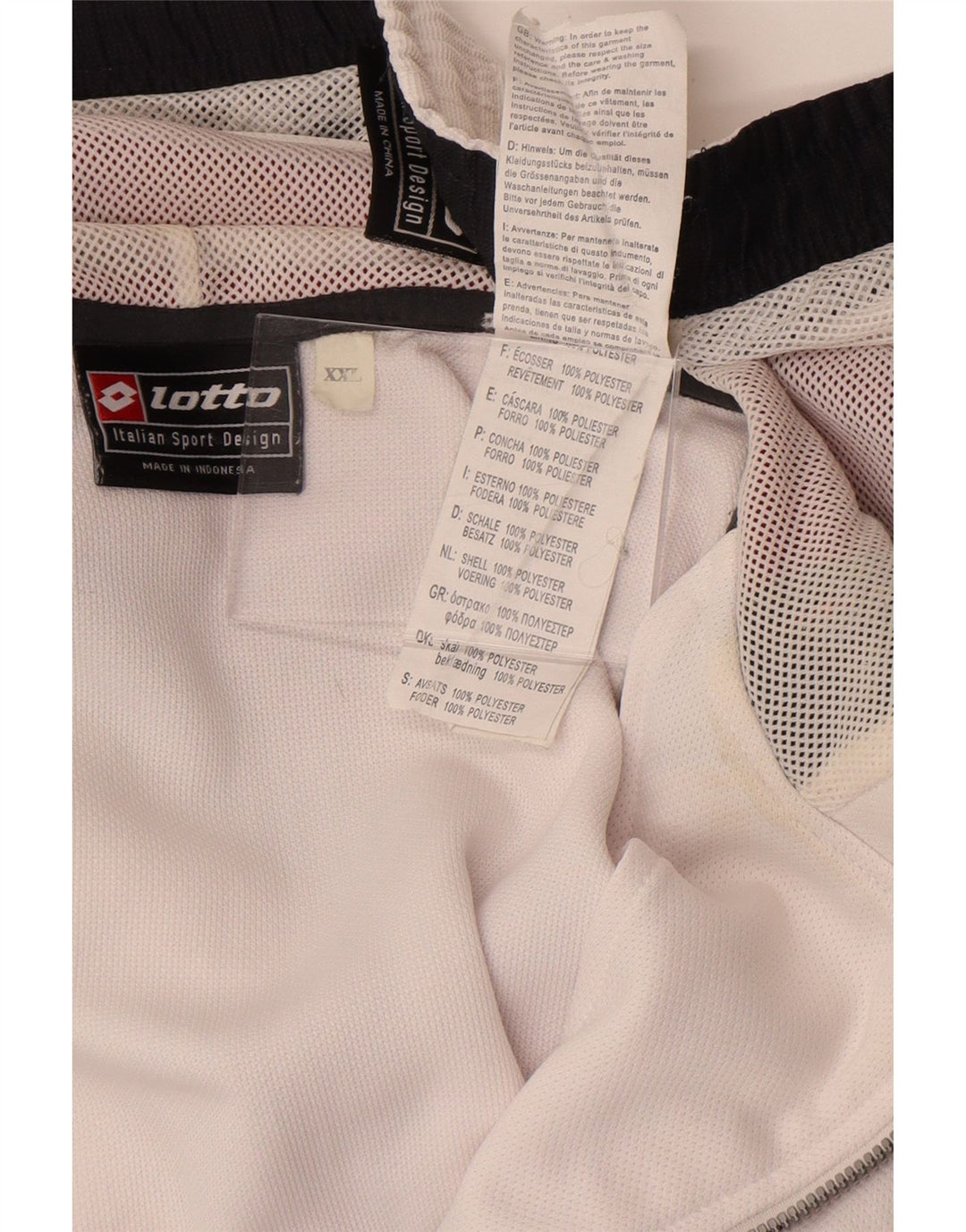 Lotto Herren-Trainingsanzug mit Grafik, 2XL, weißes Farbblock-Polyester