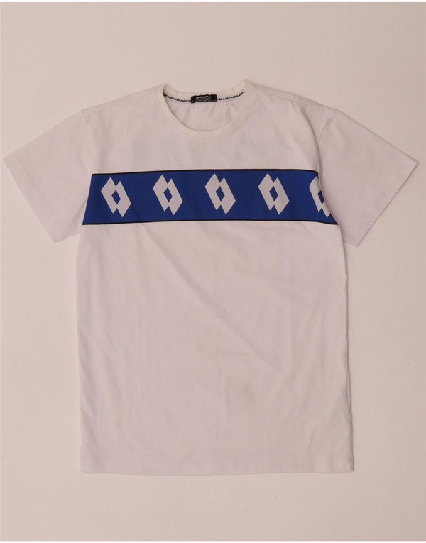 Lotto Grafik-T-Shirt für Jungen, 9–10 Jahre, weiße Farbblock-Baumwolle