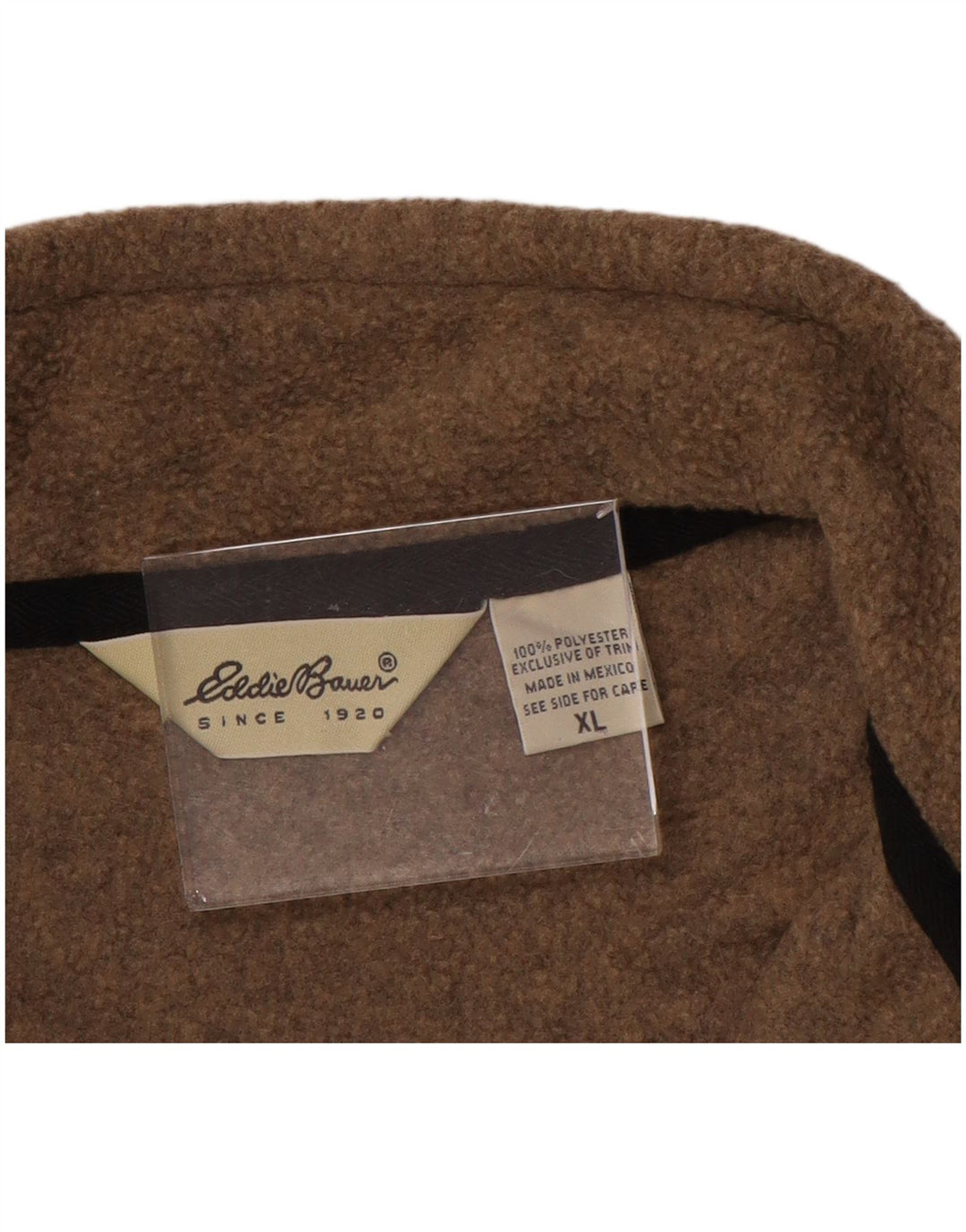 EDDIE BAUER Herren-Fleecepullover mit Reißverschluss, XL, braunes Polyester