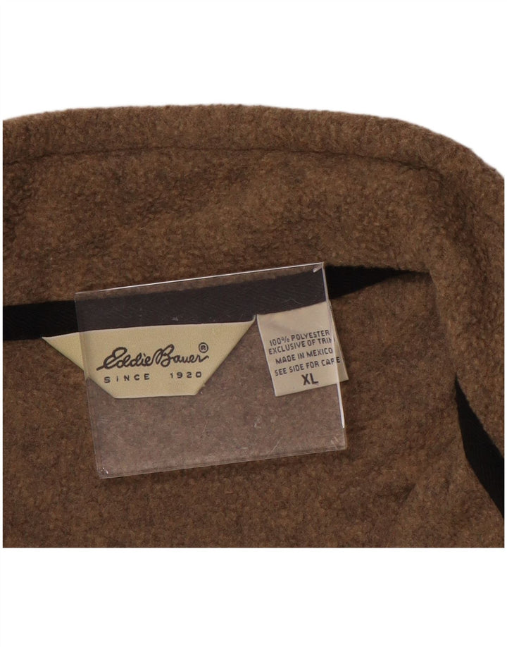 EDDIE BAUER Herren-Fleecepullover mit Reißverschluss, XL, braunes Polyester