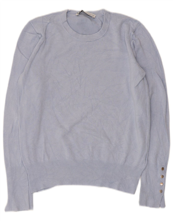 Zara Damen-Pullover mit Rundhalsausschnitt, Gr. 12, Mittelblau