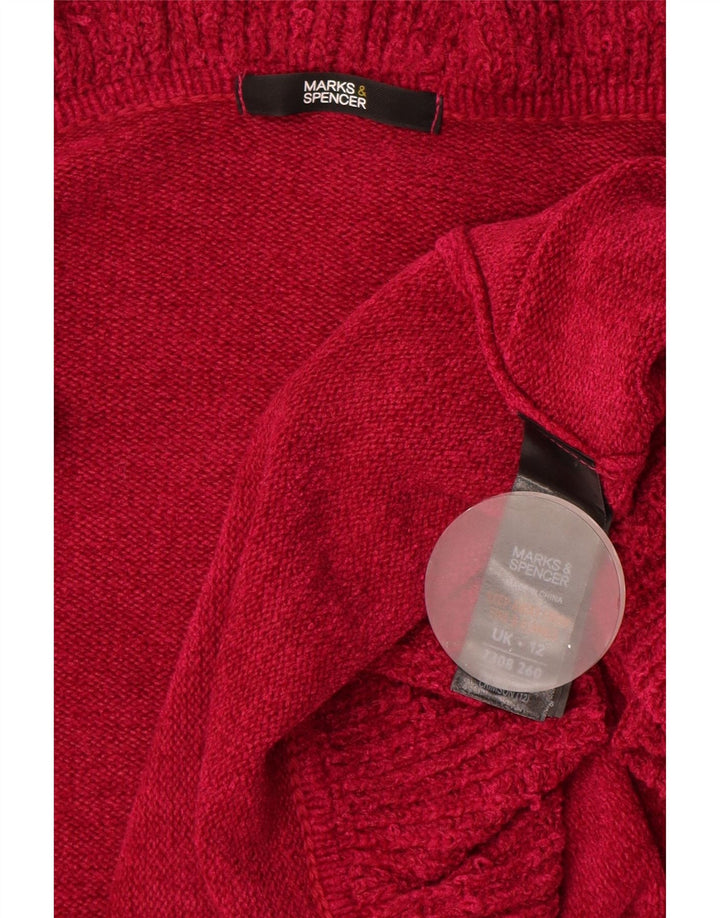 Marks & Spencer Damen-Cardigan mit Rüschen, offen, Gr. 12, Mittelrosa