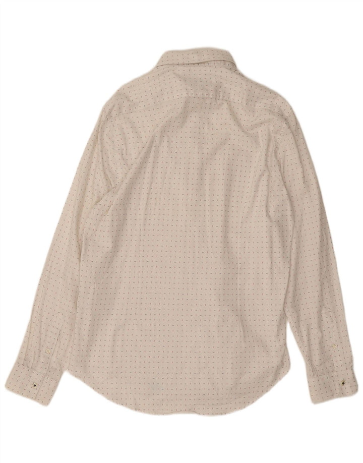 ZARA Herren Slim Fit Hemd XL weiß gepunktete Baumwolle