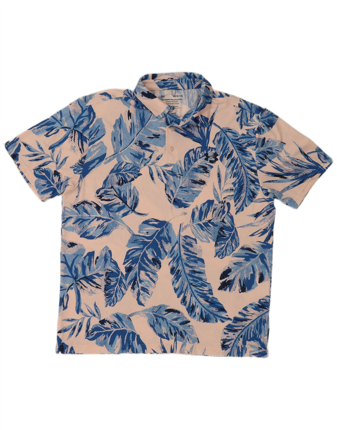 Puma Herren-Poloshirt, großes rosa Blumenmuster, Polyester