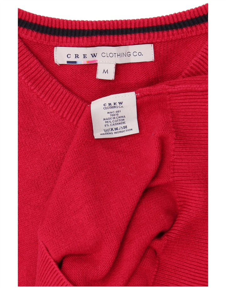 Crew Clothing Herren-Pullover mit V-Ausschnitt, mittelrote Baumwolle