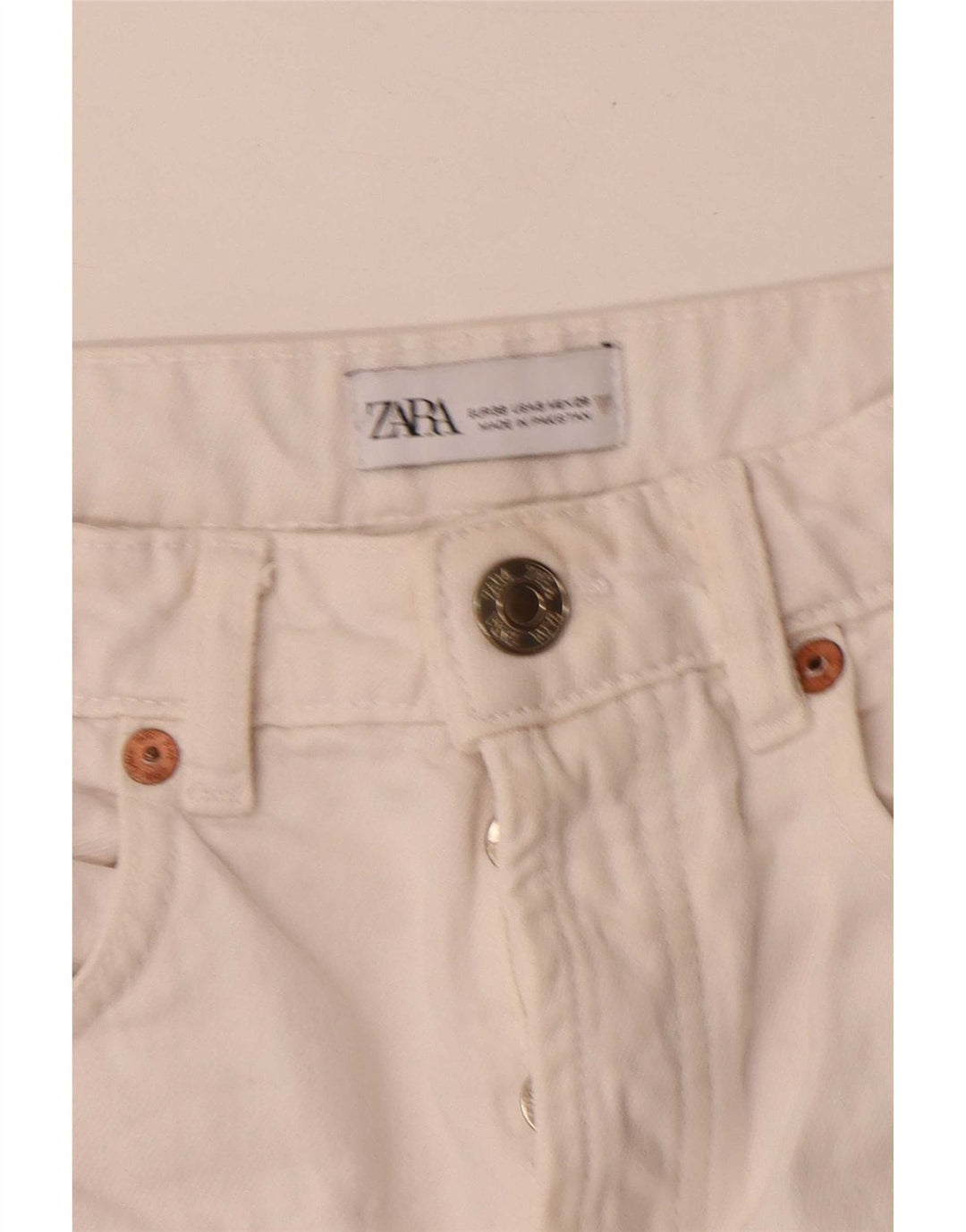 Zara Damen Straight Jeans EU 38 Small W28 L27 Weiß
