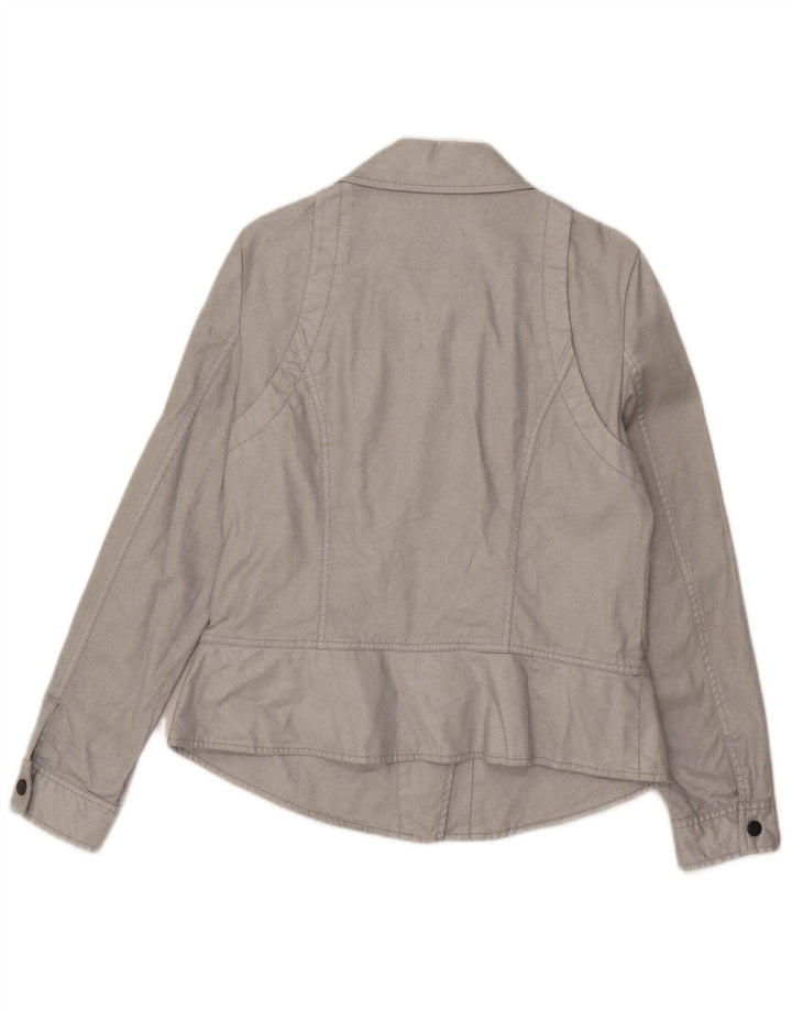 Dkny Damen Bomberjacke UK 12 Mittelgraue Baumwolle