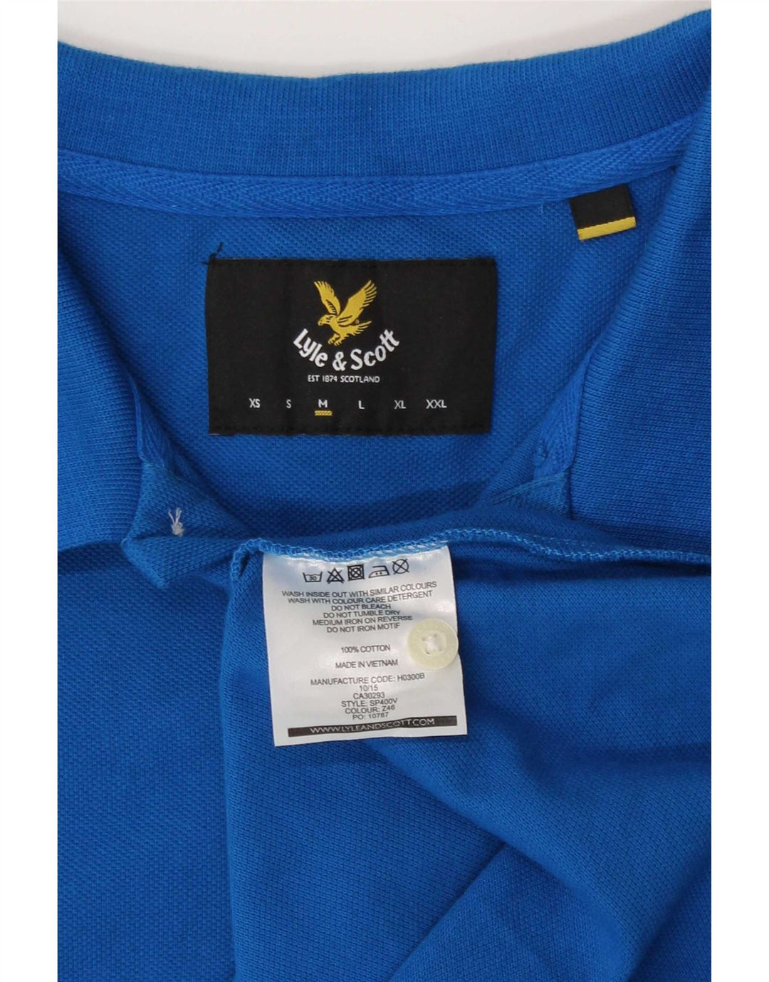 Lyle & Scott Herren-Poloshirt aus mittelblauer Baumwolle
