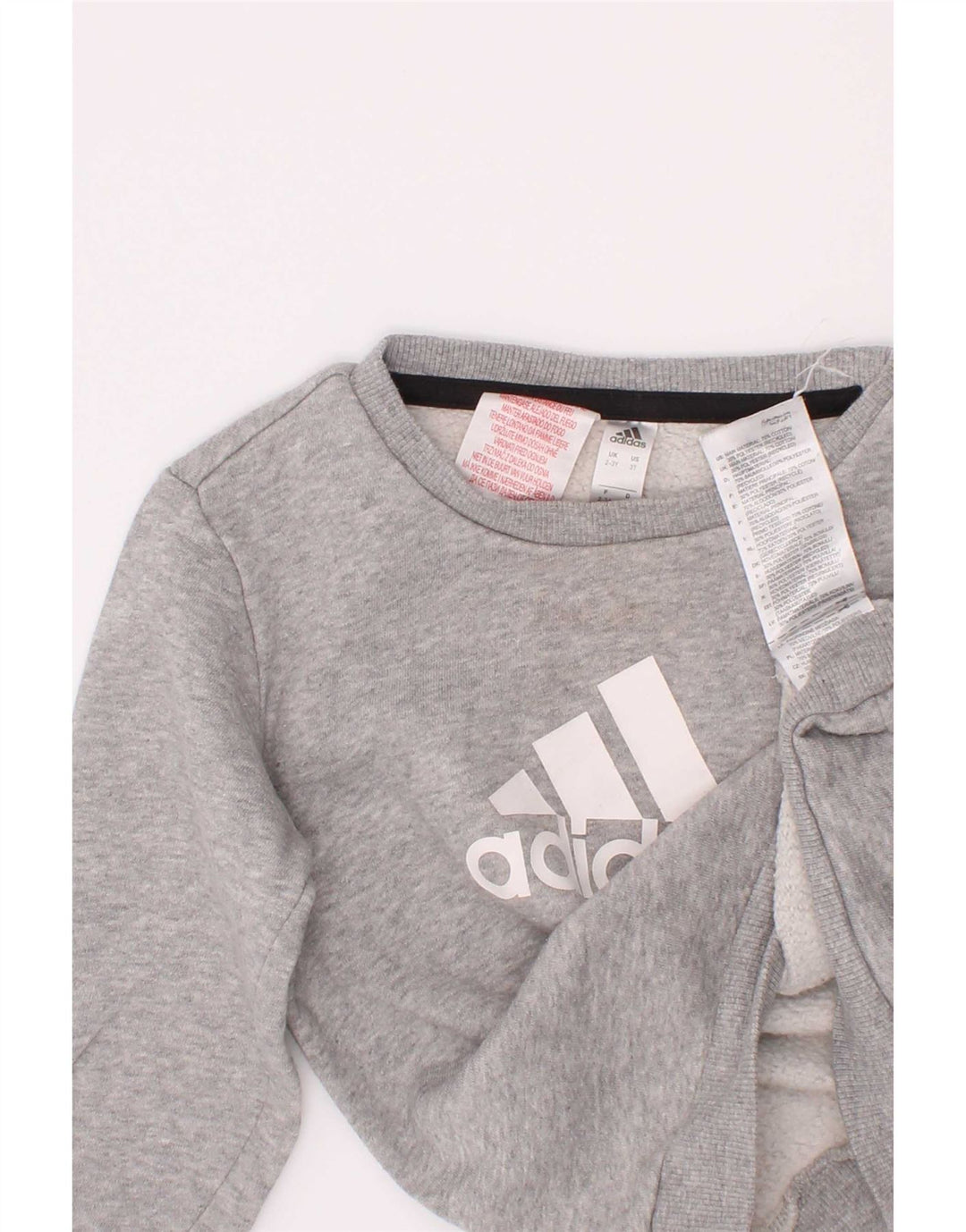 Adidas Jungen Grafik-Sweatshirt-Pullover, 2–3 Jahre, graue Baumwolle