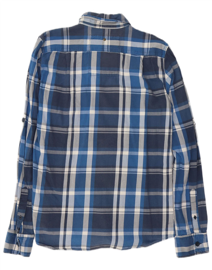 SUPERDRY Herren-Flanellhemd, groß, marineblau, kariert, Baumwolle