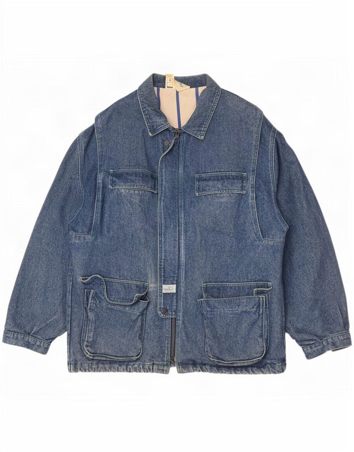 Vitamina Herren Jeansmantel UK 40 Große blaue Baumwolle