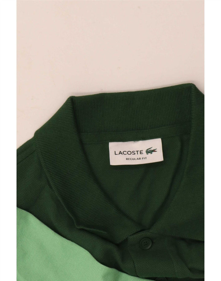 Lacoste Herren-Poloshirt mit normaler Passform, Mittelgrün, Farbblock