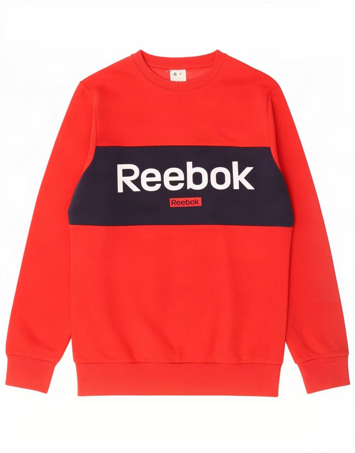 Reebok Herren Grafik-Sweatshirt-Pullover Mittelroter Farbblock