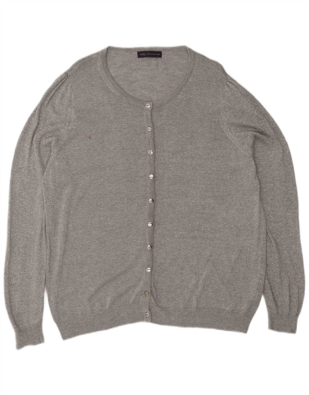 Marks & Spencer Damen-Cardigan-Pullover UK 20 2XL Graues Polyamid