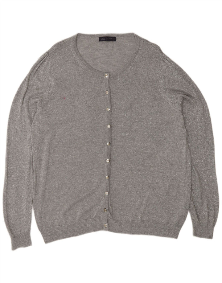 Marks & Spencer Damen-Cardigan-Pullover UK 20 2XL Graues Polyamid