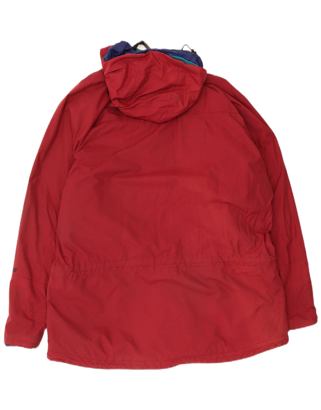 Timberland Herren-Windbreakerjacke mit Kapuze, UK 40, großes rotes Nylon