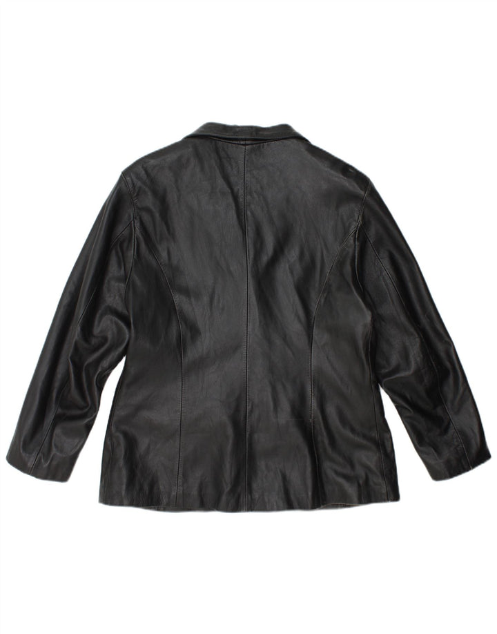 Vintage Damen Lederjacke IT 50 XL Schwarzes Leder