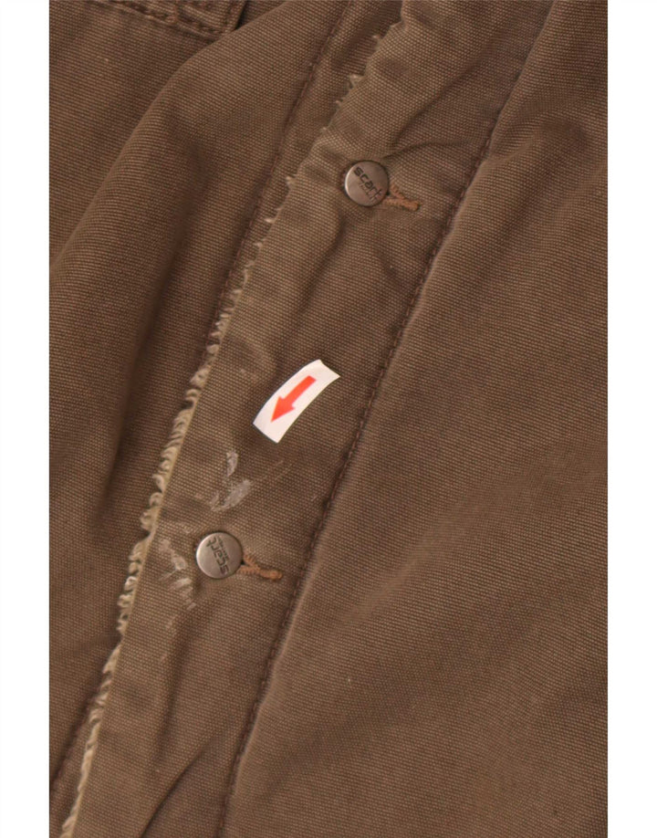 Vintage Herren Sherpa Bomberjacke UK 38 Medium Khaki Colourblock