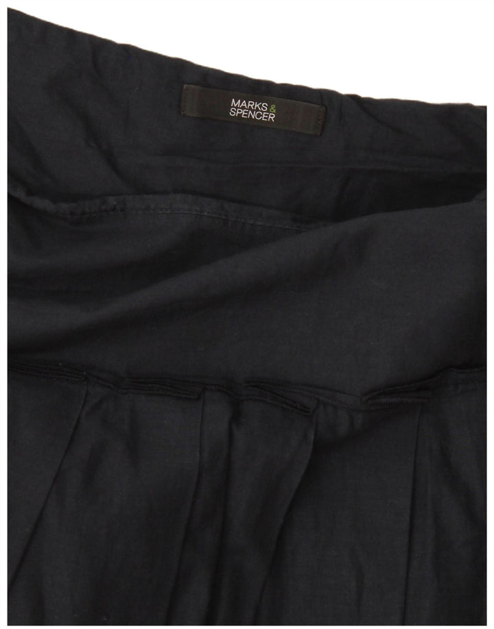 Marks & Spencer Damen-Plissee-A-Linien-Rock, W30, mittleres Marineblau mit Blumenmuster