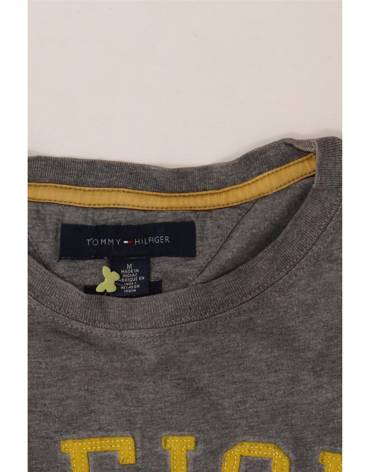 TOMMY HILFIGER Mens Graphic T-Shirt Top Medium Grey Cotton Vintage Tommy Hilfiger and Second-Hand Tommy Hilfiger from Messina Hembry 
