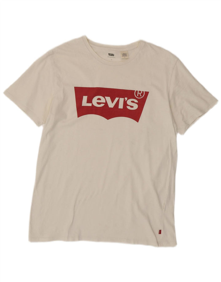 Levi's Herren-T-Shirt mit Grafik, Größe L, Weiß