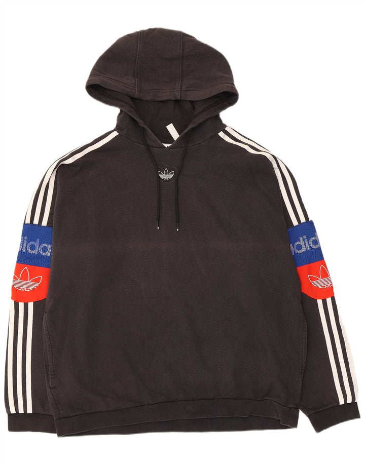 Adidas Herren Graphic Hoodie Pullover Mittelschwarze Baumwolle