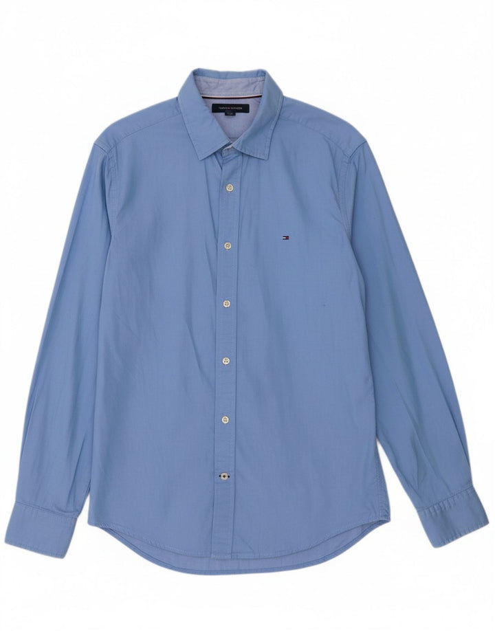 TOMMY HILFIGER Mens Shirt Medium Blue Cotton