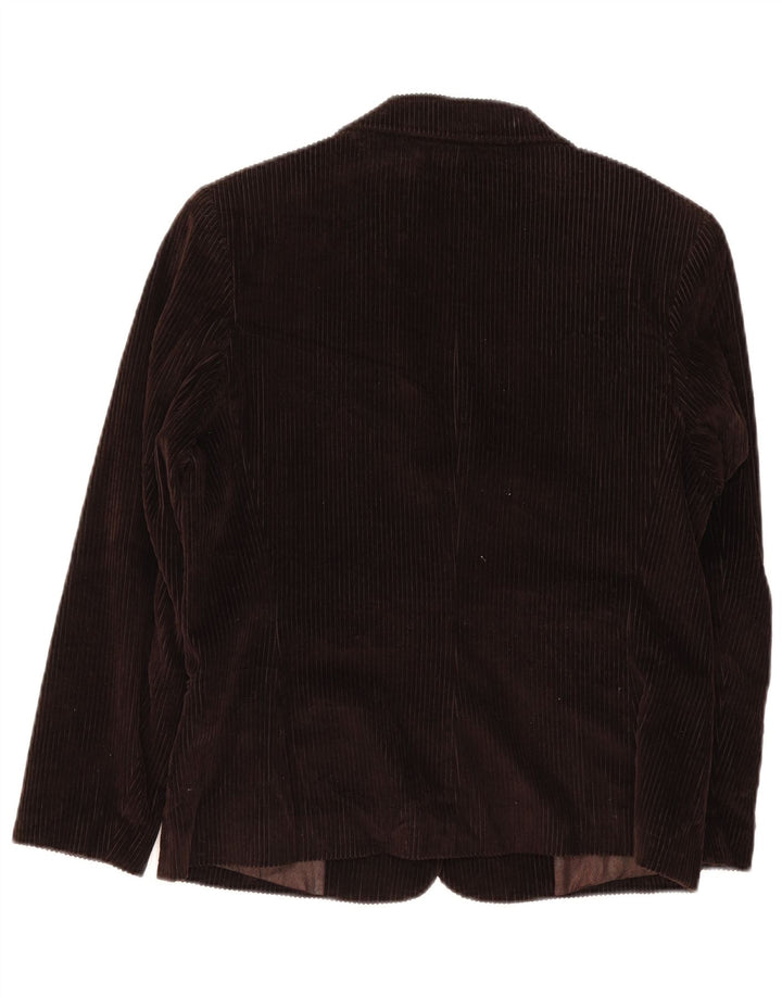 Sisley Damen 2-Knopf-Blazer aus Cord, UK 16, Größe L, braun, Baumwolle
