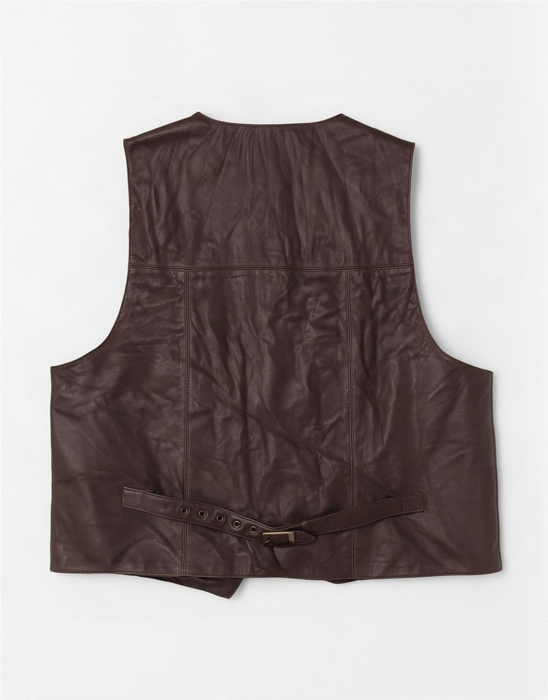 Vintage Herren Lederweste Mittelbraun