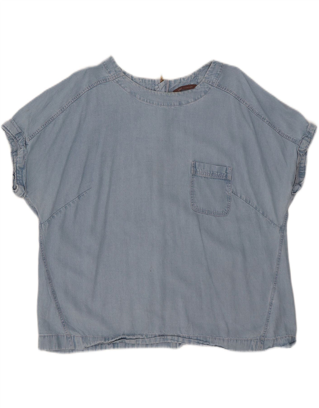 MARKS & SPENCER Damen Denim-Blusenoberteil UK 20 2XL Blaues Lyocell